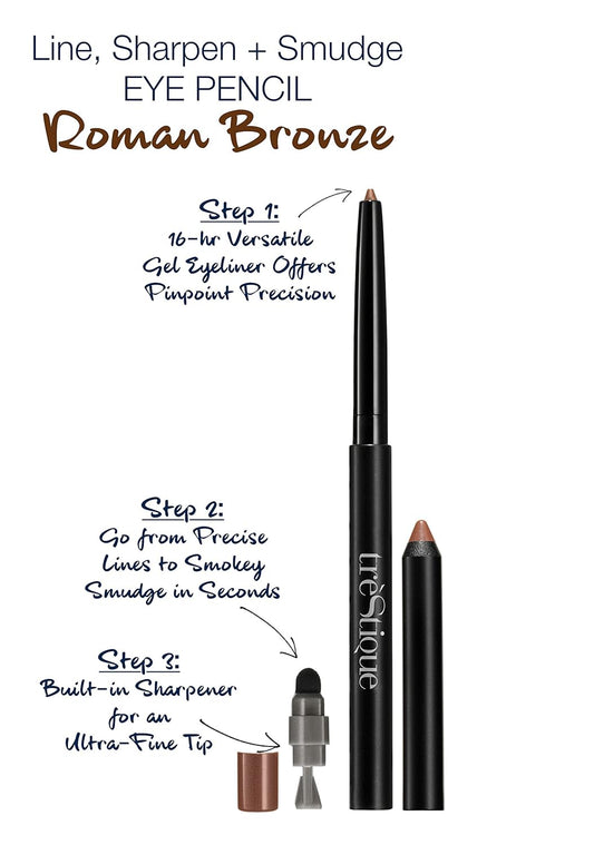 TRE'STIQUE Line, Sharpen & Smudge Eye Pencil, Roman Bronze