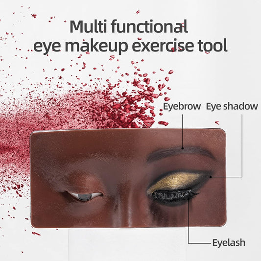 JPNK Makeup Practice White Face Board 3D Realistic Pad,Eyeshadow Eyeliner Eyebrow Lash mapping Realistic Face Skin Eye Make up Practice Model (Black)
