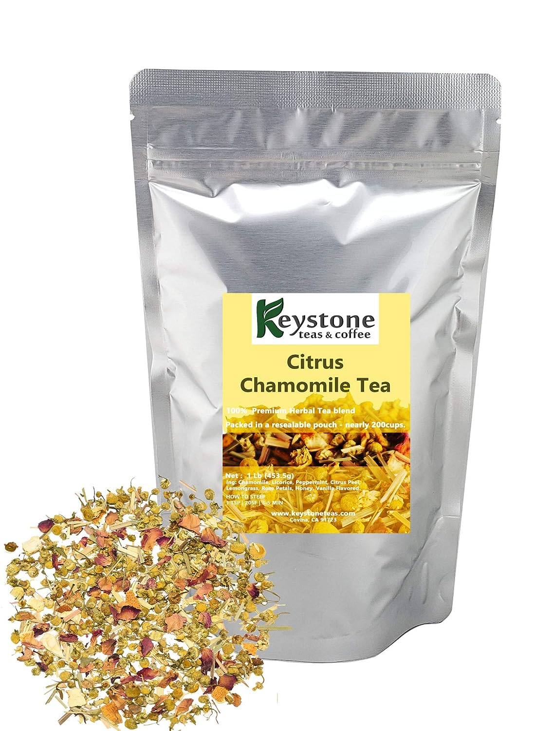 Citrus Chamomile Tea - Chamomile tea, Citrus and chamomile tea, Herbal Chamomile Tea with Peppermint Flavor