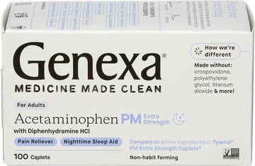 Genexa Extra Strength Pain & Fever PM Acetaminophen & Sleep Aid Caplet