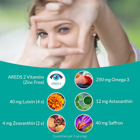 UpNourish AREDS 2+ - Advanced Eye Vitamin Supplement for Macular Healt