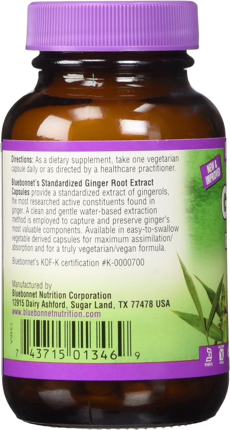 BlueBonnet Ginger Root Extract Supplement, 60 Count