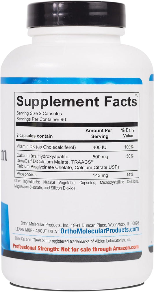 Ortho Molecular - Reacted Calcium - 180 Capsules