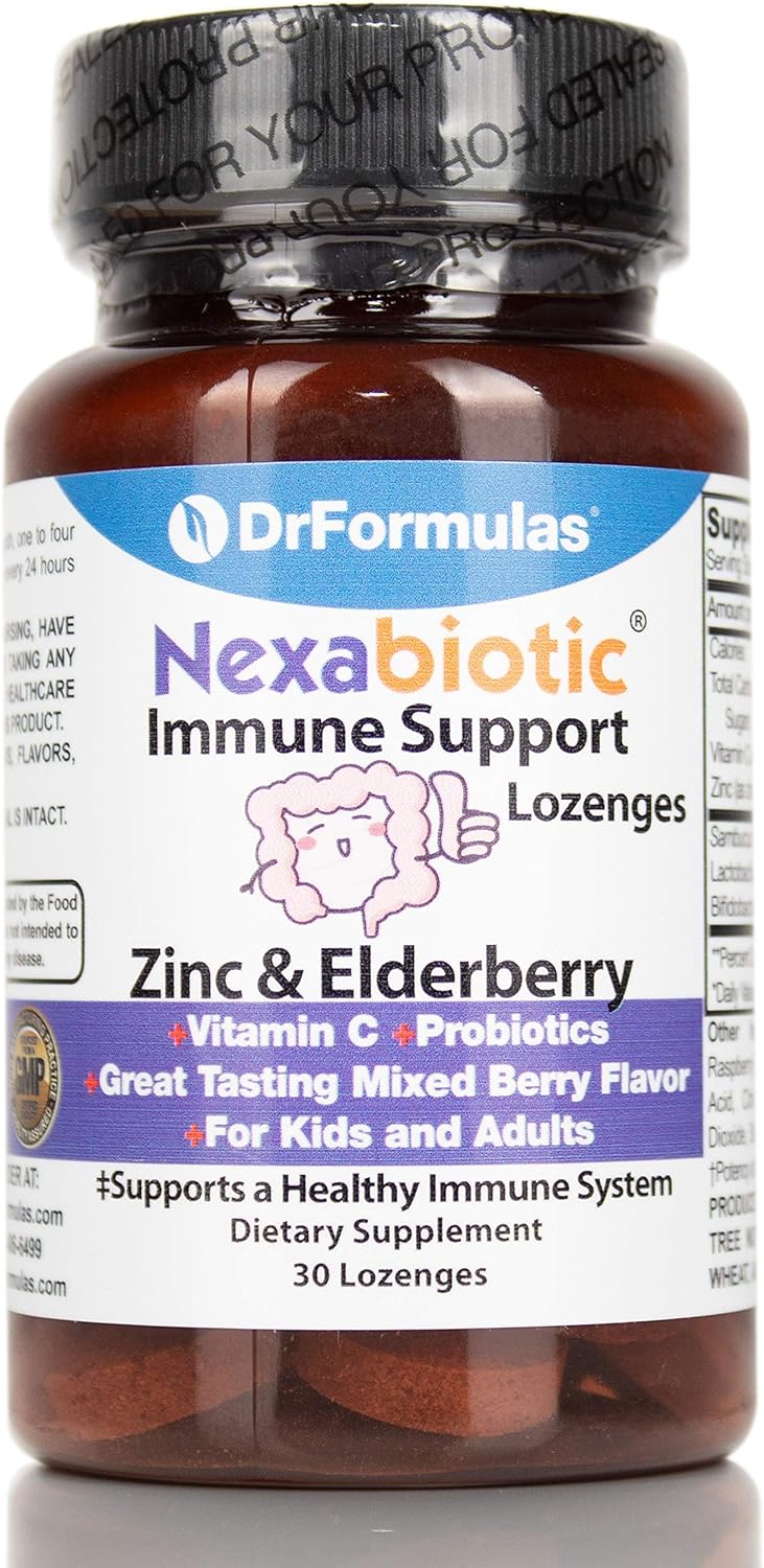 DrFormulas Elderberry, Zinc, Vitamin C Lozenges with Echinacea and Nex