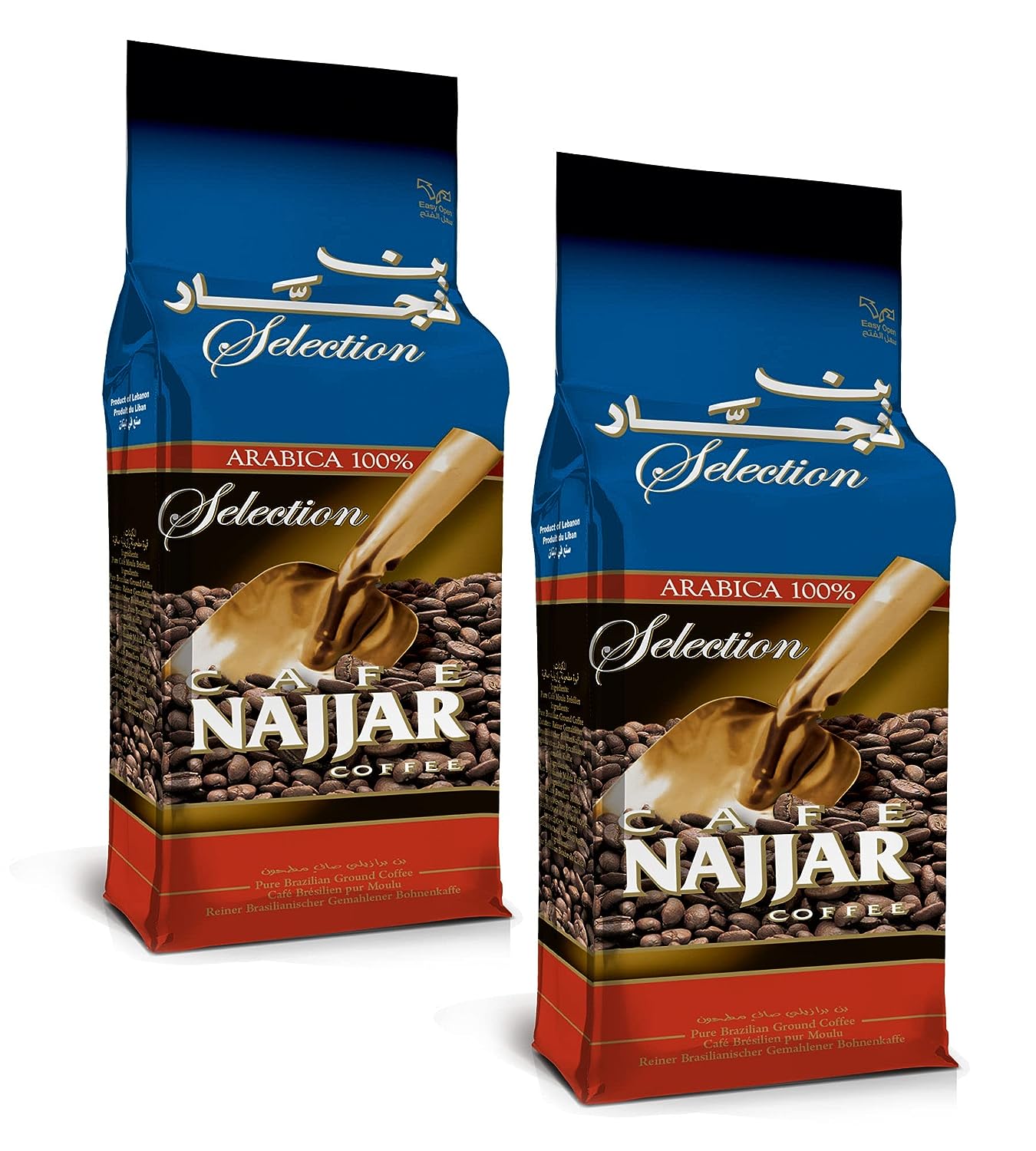 Café Najjar, Turkish Coffee, 100% Arabica Coffee Beans, Ground Coffee, Dark Roast, Lebanese Coffee, Arabic Coffee, Coffee Beverages, Works with Turkish Coffee Machine