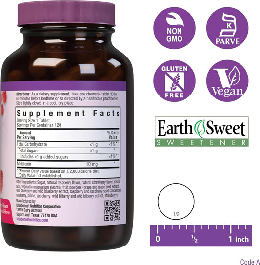 Bluebonnet Nutrition EarthSweet Melatonin 10 mg Fast-Acting Quick Diss