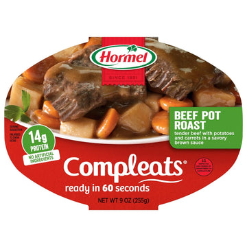 HORMEL COMPLEATS Beef Pot Roast Microwave Tray, 9 Ounce (Pack of 6)3.38 Pounds