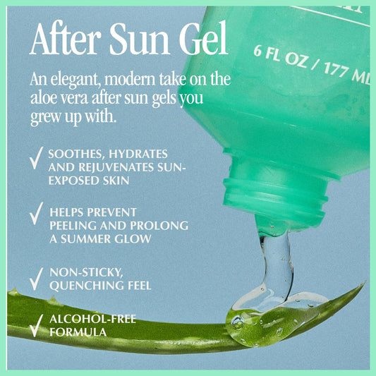 Vacation After Sun Gel - Soothing Aloe Vera Gel for Sunburn Relief - Hydrating After Sun Care - Alcohol Free - Non-Sticky Cooling Aloe Gel - After Sun Aloe Vera Gel - Sunburn Relief - 6 .