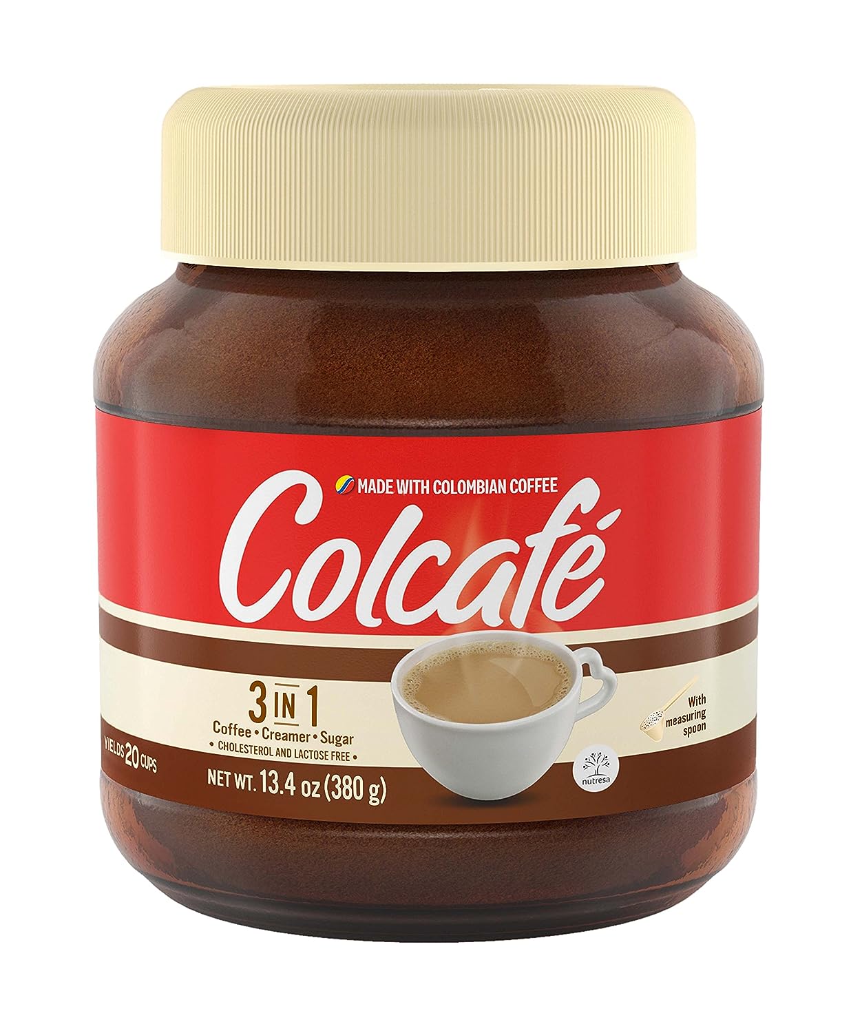 Colcafé 3-in-1 Coffee Mix Jar | Coffee, Cream & Sugar in a Delicious Cup | Cholesterol Free | 100% Colombian Coffee | (Pack of 1)