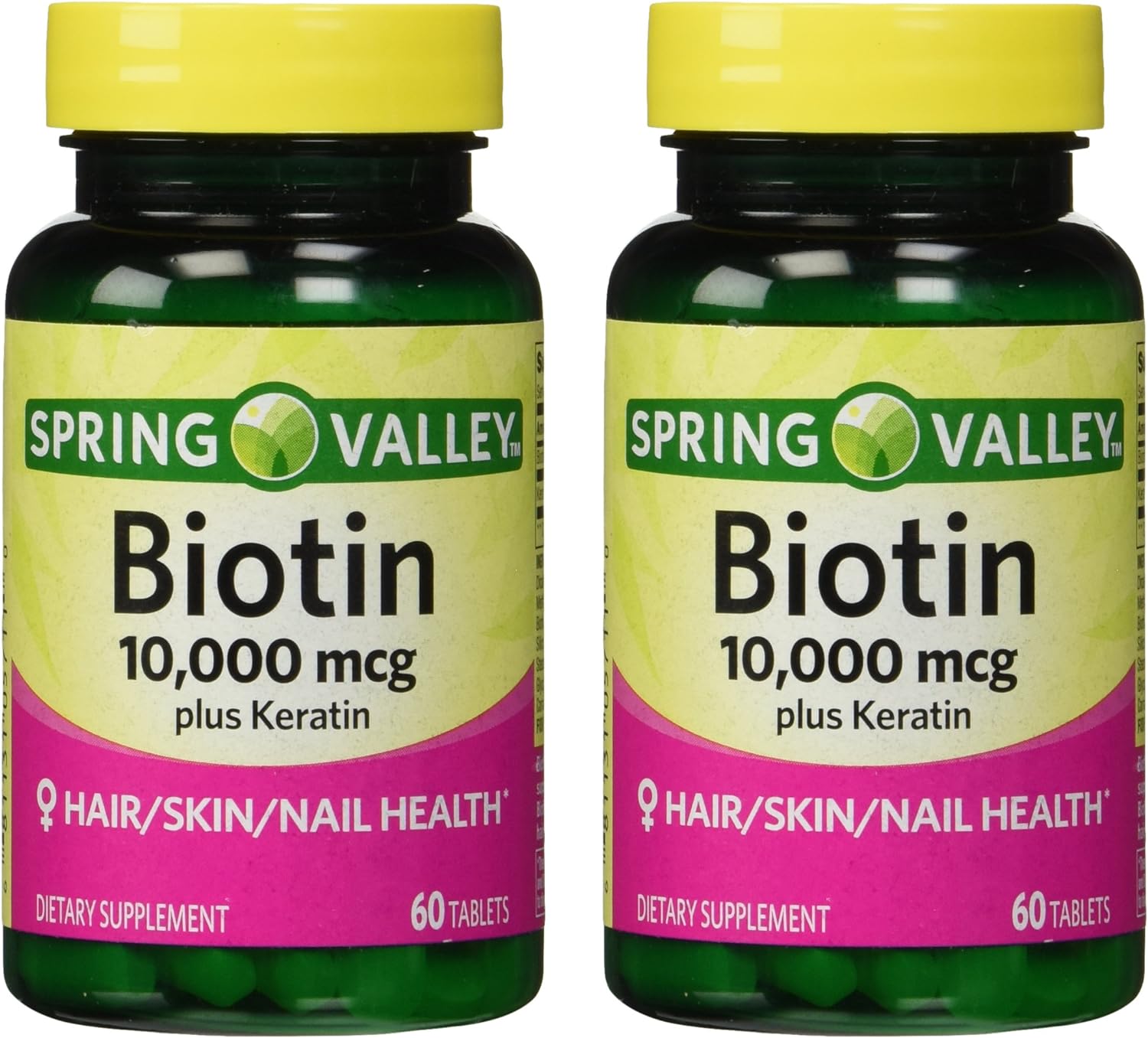 Spring Valley 10000Mcg Biotin With 100Mg Keratin Dietary Supplement, 6