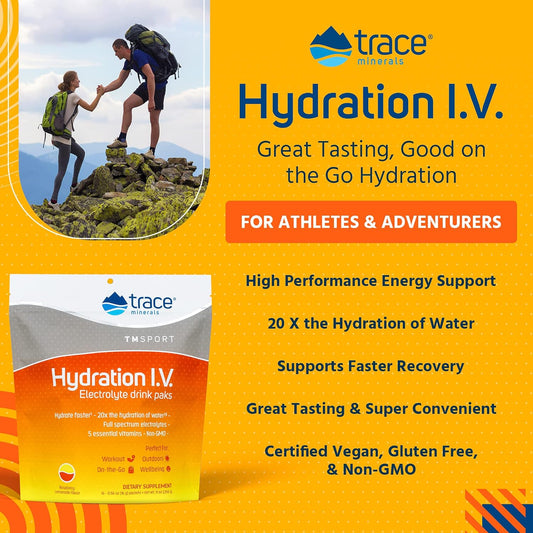 Trace Minerals | Hydration I.V. Electrolyte Drink Packs | Full Spectru