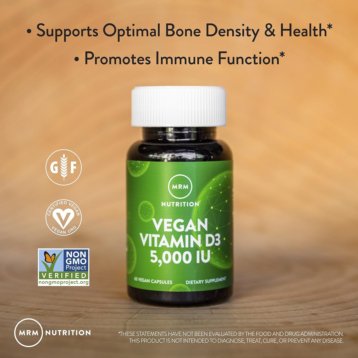 MRM Nuturition Vegan Vitamin D3 5,000 IU | Bone + Immune Health | Made