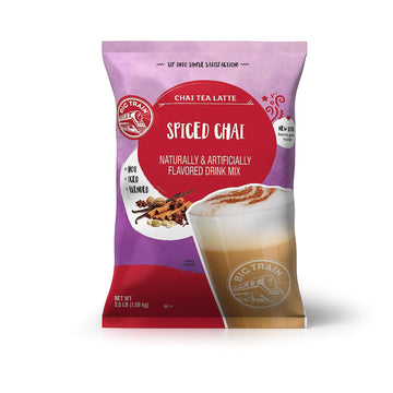 Big Train Spiced Powdered Instant Chai Tea Latte Mix, Spiced Black Tea with Milk, For Home, Coffee Shop, Restaurant Use