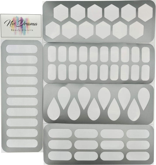 Makeup Stencil Swatch Stickers by No Drama Beauty - 10 Sheets (Multi 5)