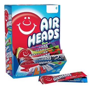 Airheads Candy Bars, Variety Bulk Box, Chewy Full Size Fruit Taffy, Back to School, Halloween, Non Melting, Concessions,