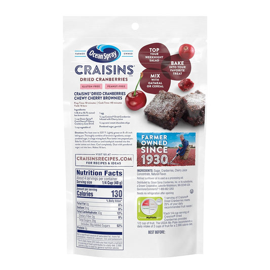 Ocean Spray Craisins, Sweetened Dried Cranberries, Cherry Flavored, 6 Ounce (Packaging May Vary)