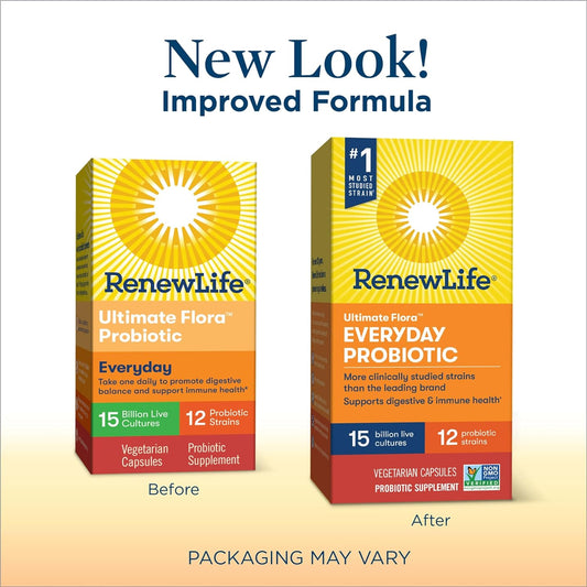 Renew Life Everyday Probiotic Capsules, Daily Supplement Supports Urin1.6 Ounces