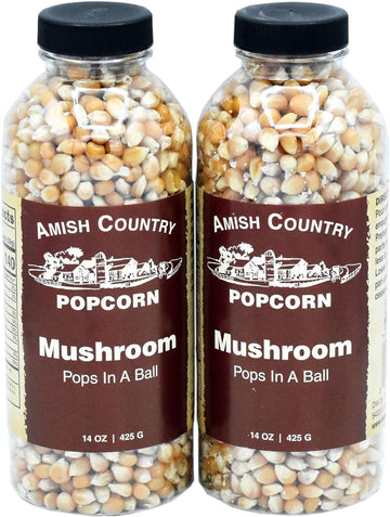 Amish Country Popcorn | 2-14 oz Bottles | Mushroom Popcorn Kernels | Old Fashioned, Non-GMO and Gluten Free (2-14 oz Bot