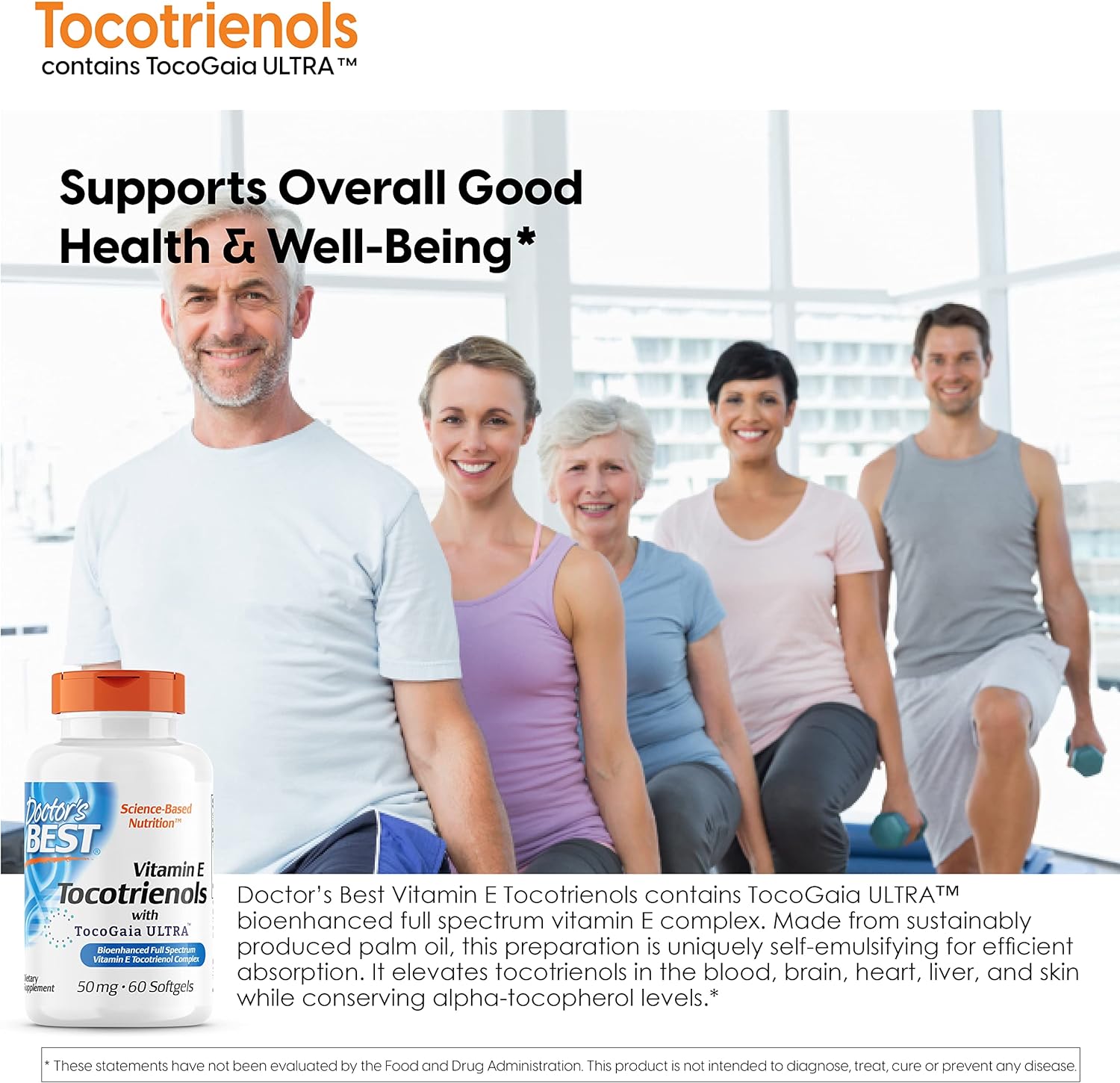 Doctor's Best Tocotrienols contains EVNol SupraBio Full Spectrum Vitam