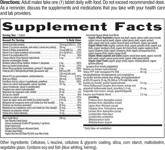 Country Life Core Daily-1 Multivitamin For Men 50+ - Gluten-Free, Energy Support With Coenzymated B Vitamins, Probiotics, Whole Food And Digestive Enzymes, Certified Gluten Free, 60 Tablets