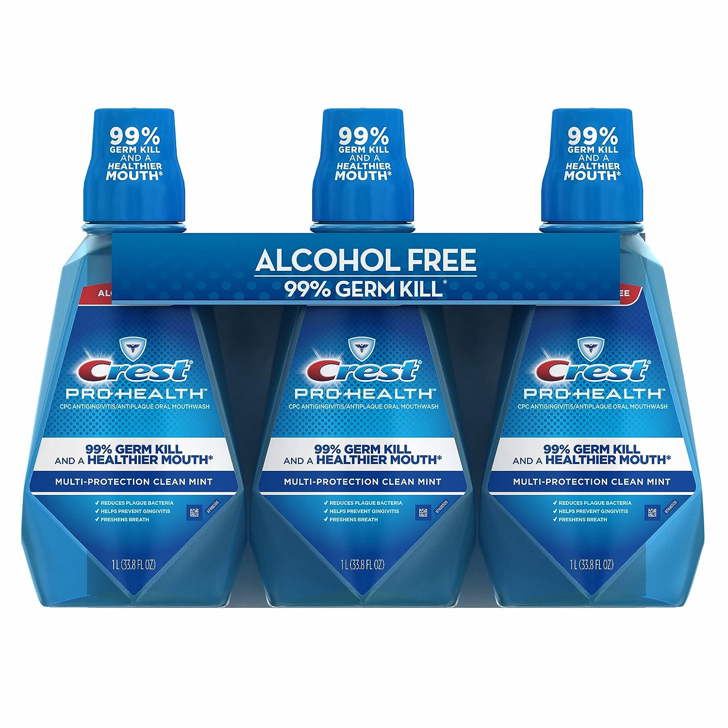 Crest 76380 Pro Health Multiprotection Rinse 3 Pack 1 L, Sha