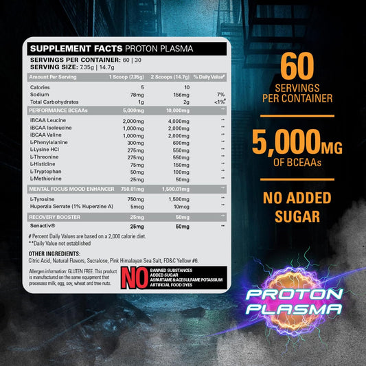 EHP Labs Beyond BCAA Powder Amino Acids Post Workout Recovery - BCAAs Essential Amino Acids EAA Supplements Powder - 10g Amino Acids Supplement for Muscle Recovery - 60 Servings
