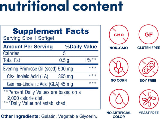 American Health Dietary Fiber Supplement Softgels, Evening Primrose Oi