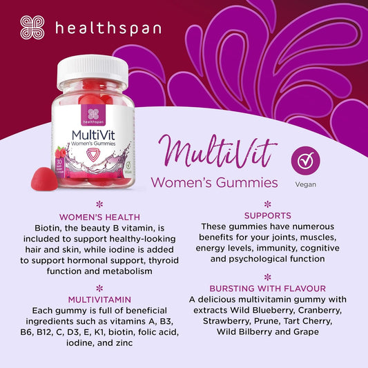 Healthspan Women'S Multivitamin Gummies (30 Gummies) | Raspberry Flavo139 Grams