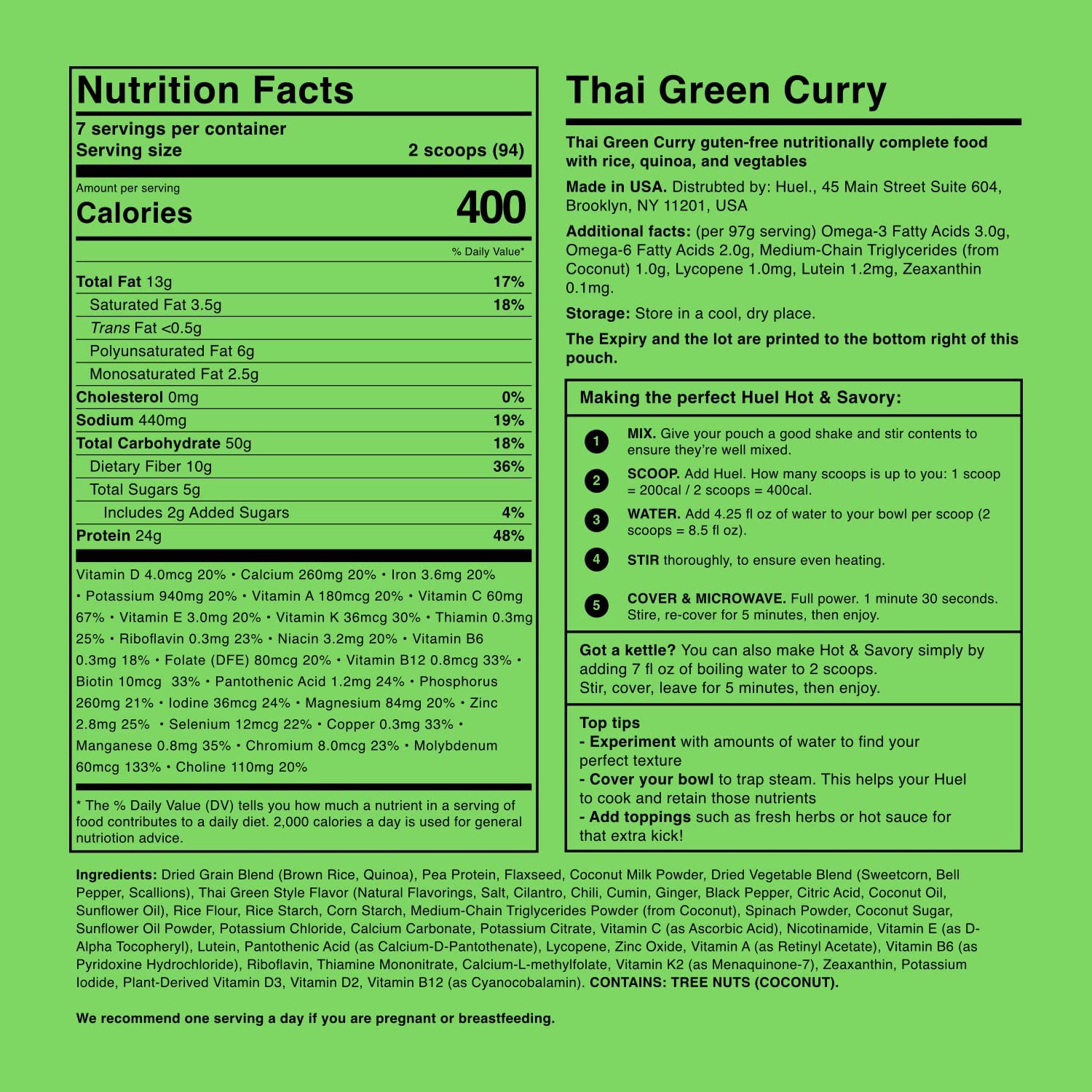  Huel Hot and Savory Instant Meal Replacement - Thai Green C