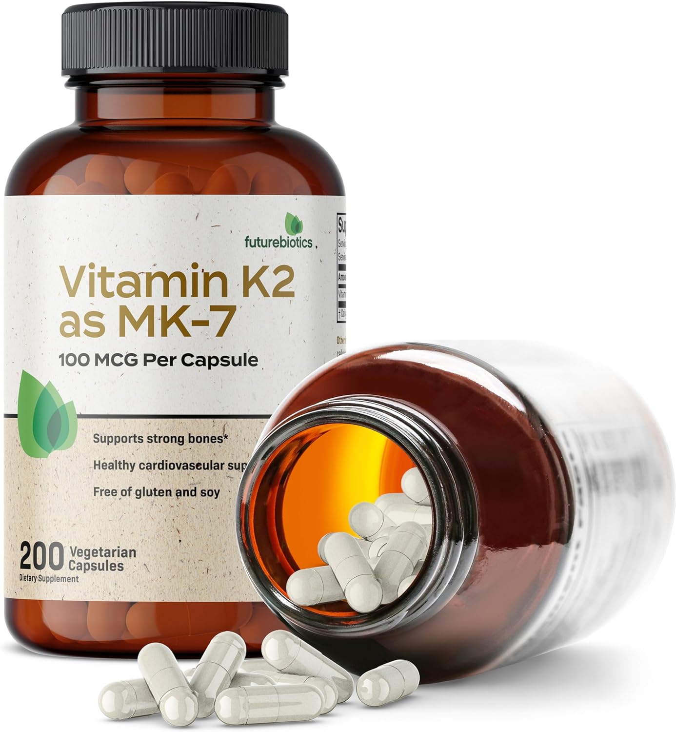 Futurebiotics Vitamin K2 as MK-7 100 mcg, Supports Strong Bones- Non-G