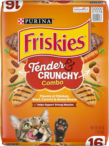 Friskies Dry Cat Food, Tender & Crunchy Combo - 16 Lb. Bag