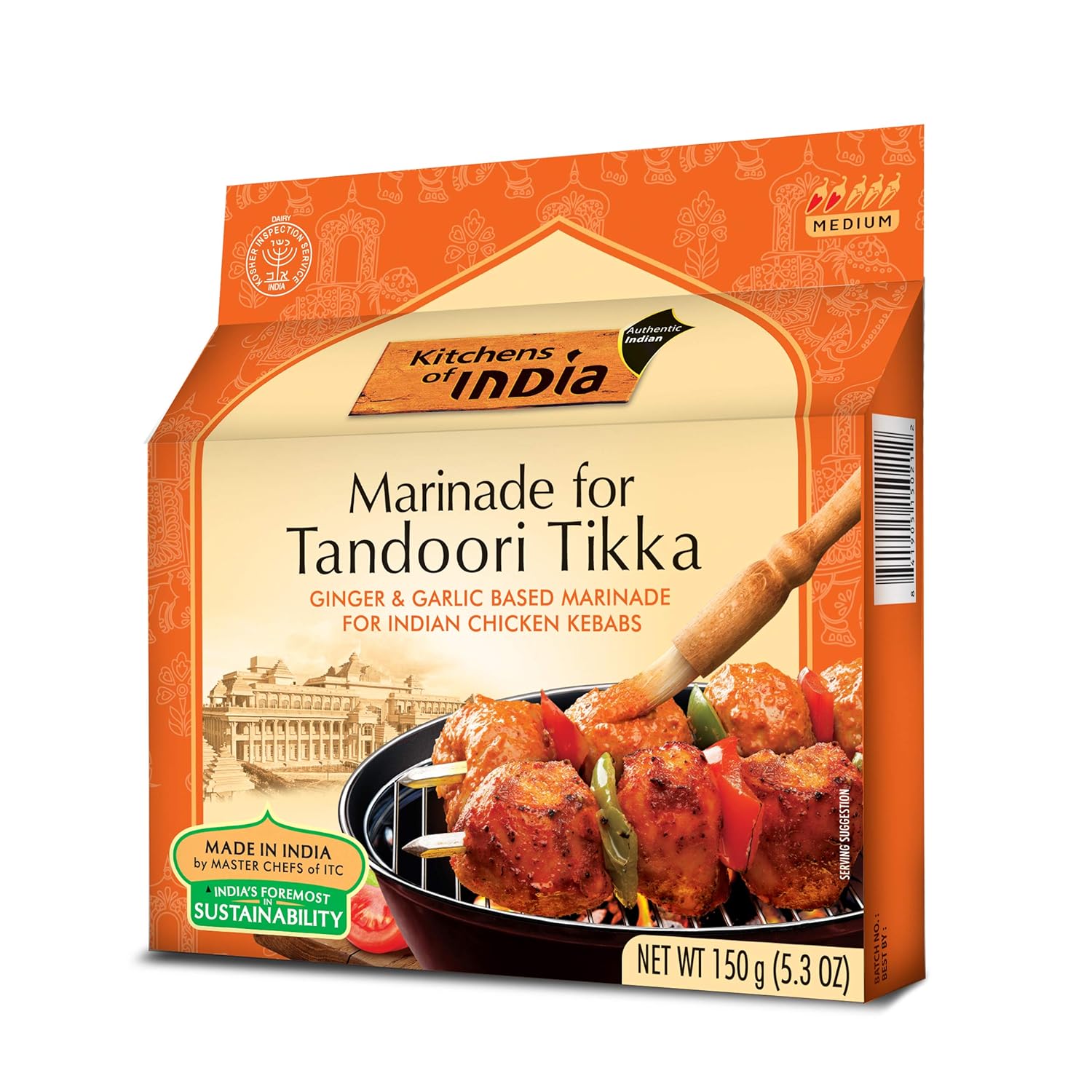 Kitchens Of India Marinade For Tandoori Tikka, 150G (5.3 Oz), Ginger &5.3 Ounces