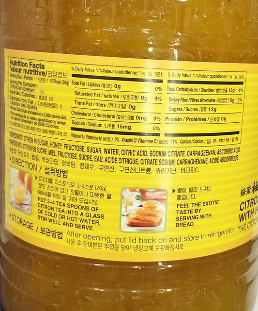 Sura Wang Citron Tea with Honey, One Bottle (35.27 ounces)