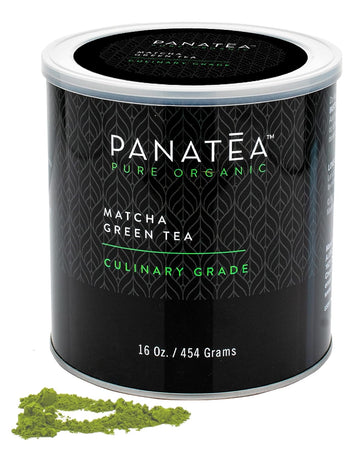 PANATEA Certified Organic Matcha Green Tea Powder |  100% Pure Premium Culinary Grade Matcha | Lattes, Smoothies, Baking |Tin