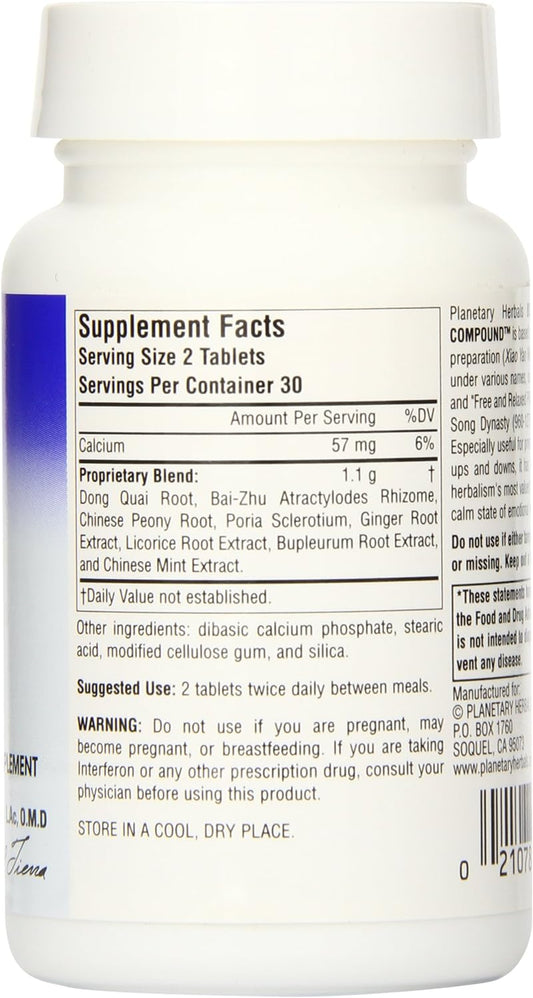 Planetary Herbals Bupleurum Calmative Compound Tablets, 60 Count