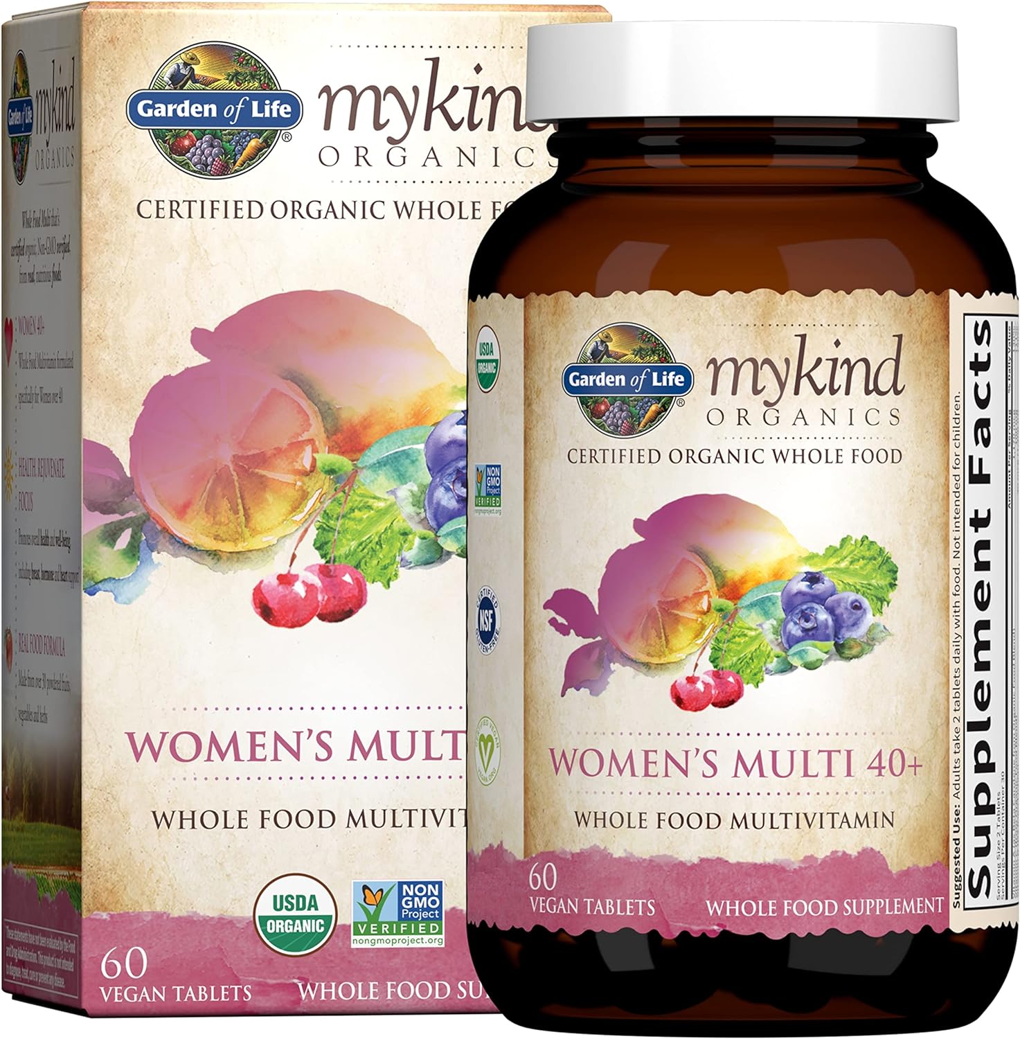 Garden Of Life Organics Vitamins For Women 40+ - 60 Tablets, Womens Mu
