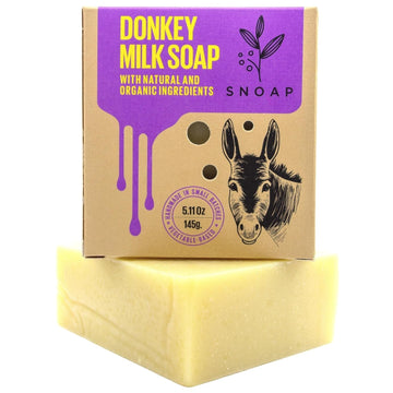 SNOAP Unscented Soap Bar, Donkey's Milk, Organic Cacoa Butter & Organic Oils, Cleansing Face & Body Bar For Everyone