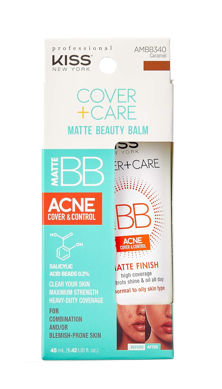 Ruby Kiss Cover + Care Acne Control Matte Finish Beauty Balm- AMBB340 (Matte-Caramel)
