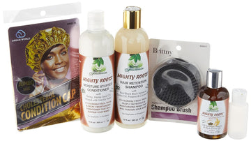 Fountain Mighty Roots Jamaican Pimento and Black Castor Oil with Shampoo and Conditioner Receding Hairline Combo