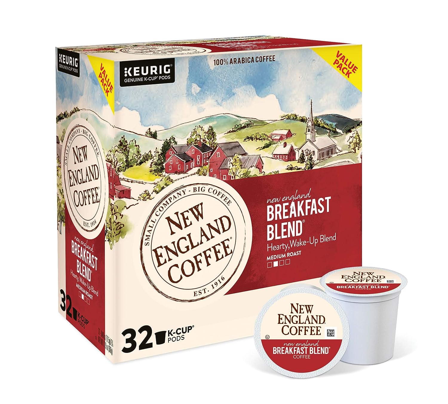 New England Coffee New England Breakfast Blend Medium Roast K-Cup Pods 32 ct. Box