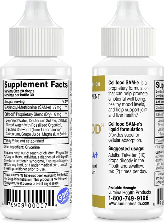 Cellfood SAM-e Liquid Formula+ – 1 fl oz (Pack of 3) Dietary Supplement