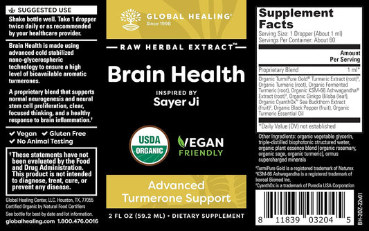 Global Healing Center Brain Health-USDA Organic Brain Supplements for