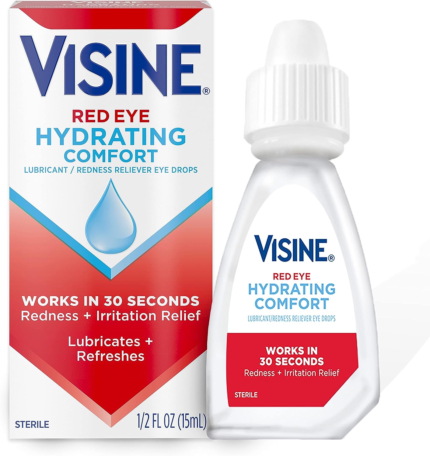 Visine Red Eye Hydrating Comfort Redness Relief and Lubricant Eye Drop