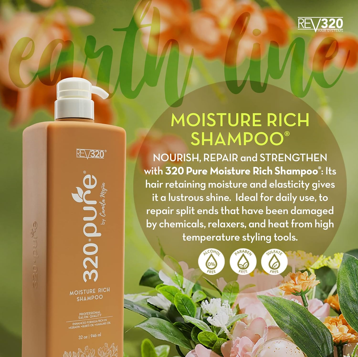 320Pure Moisture Rich Shampoo - Professional Salon - Nourish