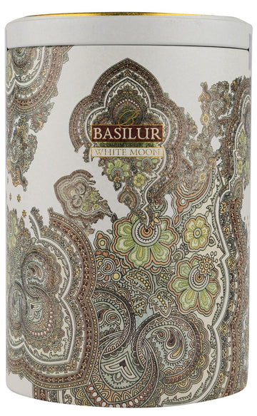 Basilur Milk Oolong Chinese Green Leaf Tea "White Moon" Oriental Collection in the Metal Caddy