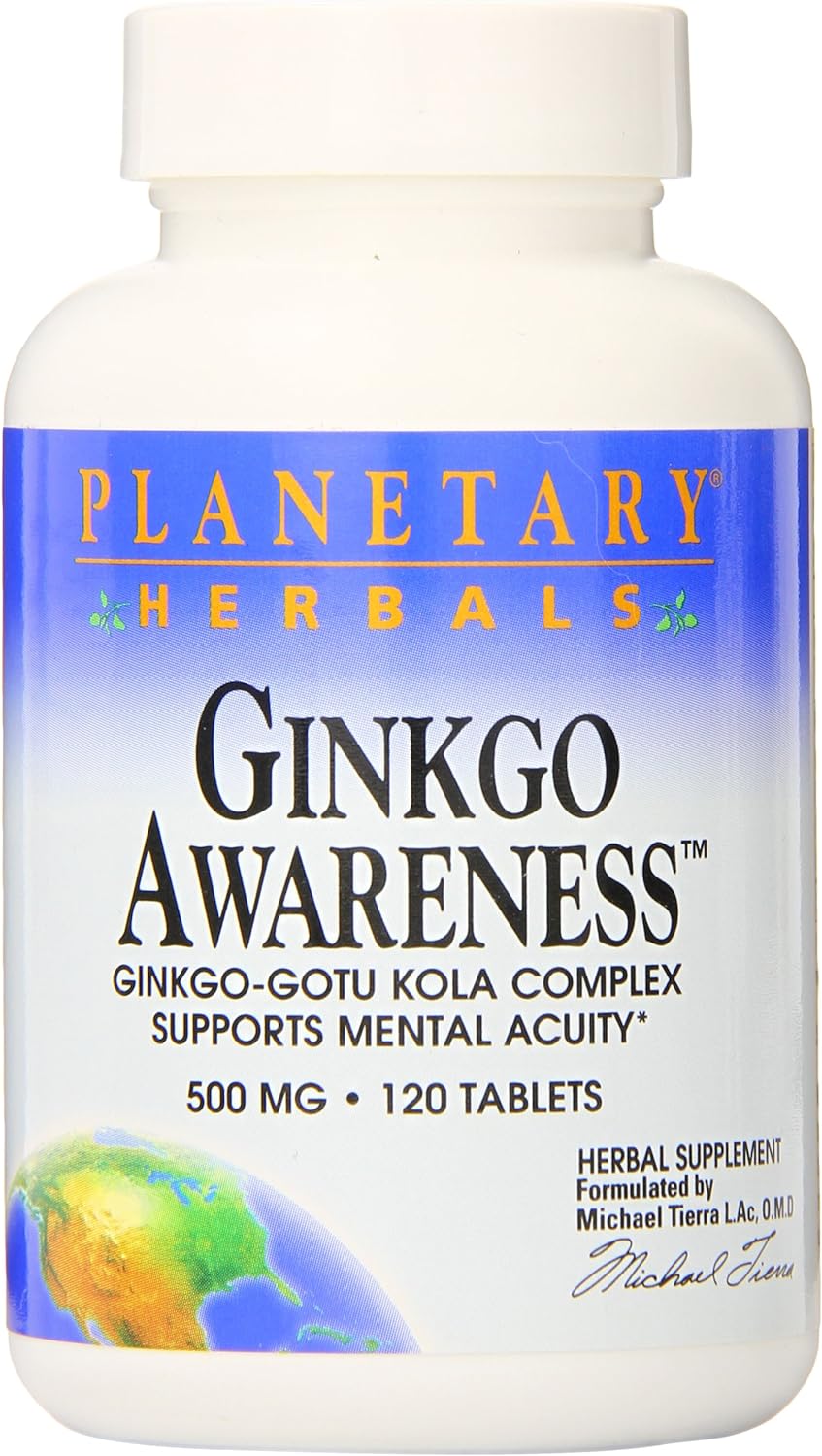 Planetary Herbals Ginkgo Awareness Tablets, 120 Count