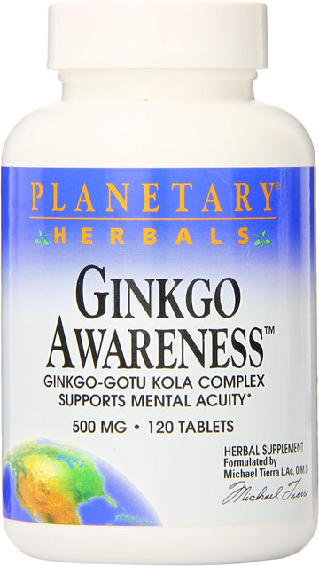 Planetary Herbals Ginkgo Awareness Tablets, 120 Count