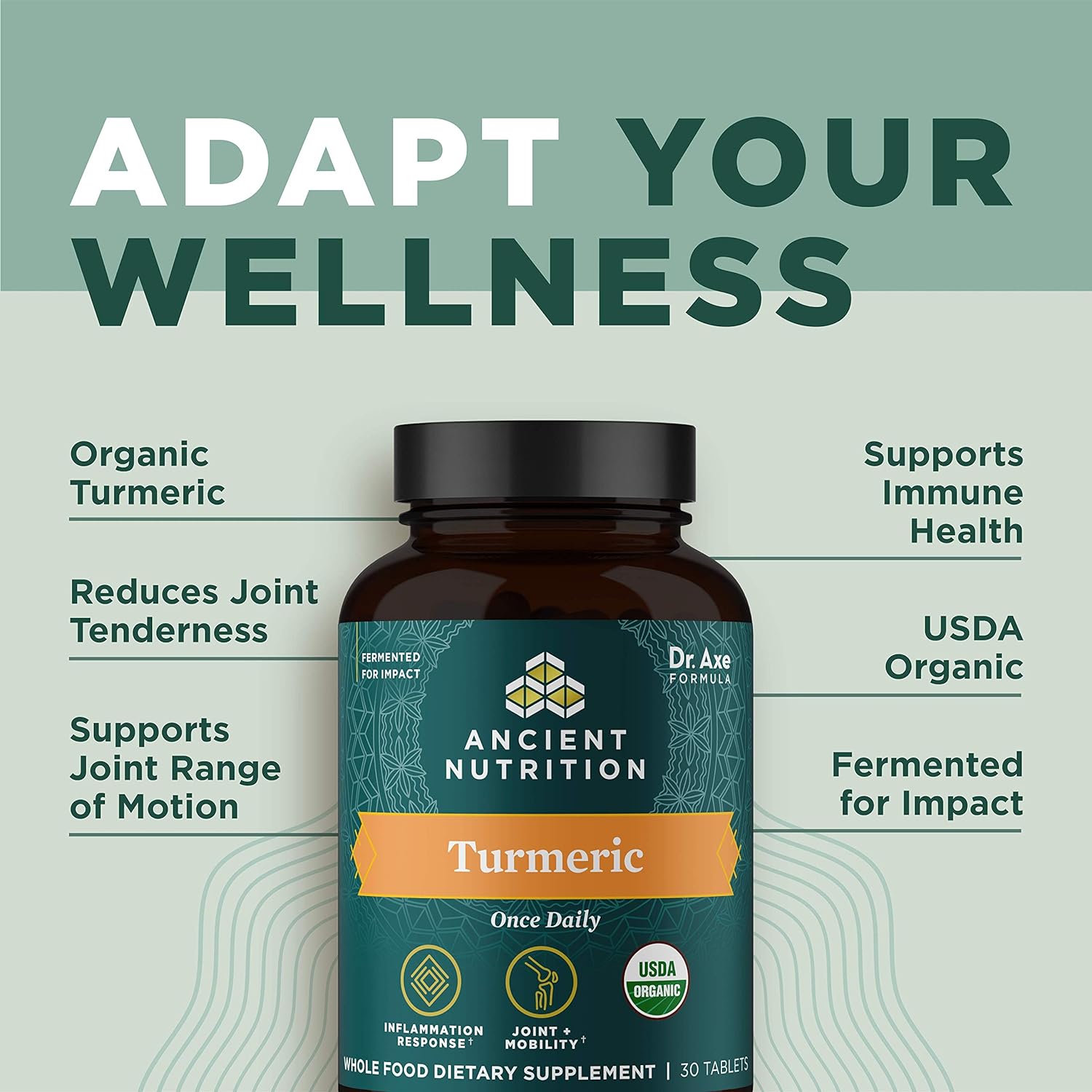 Ancient Nutrition Turmeric Capsules, Once Daily, Use as a Joint Supple