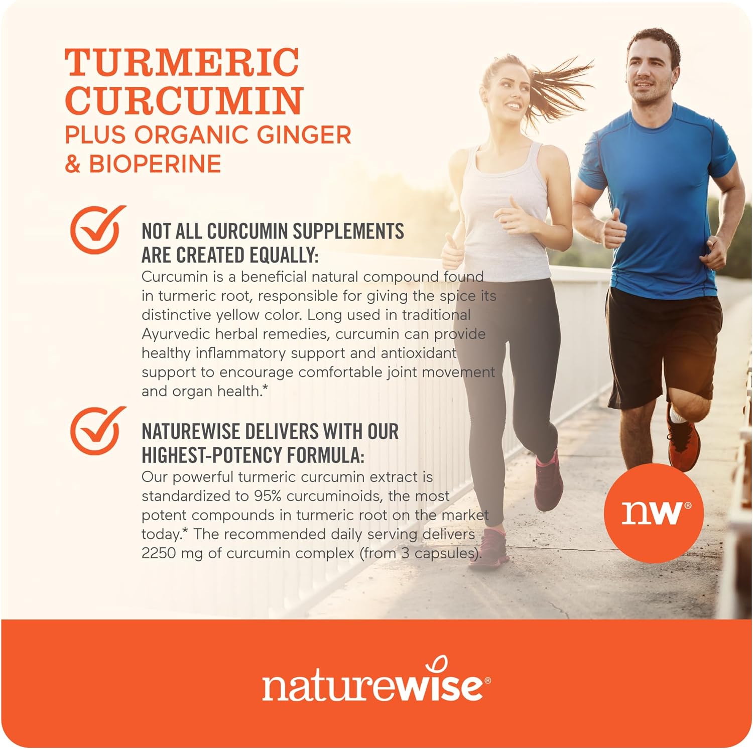 NatureWise Curcumin Turmeric 2250mg 95% Curcuminoids & BioPerine Black