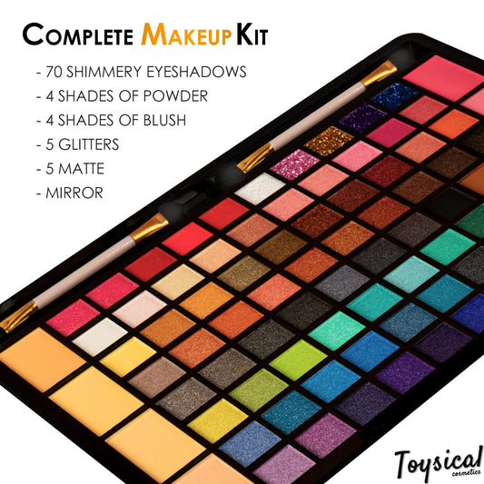 Eye Makeup Kit for Teens in Leather Case with Mirror - Eye Makeup Palette for Girls, Highly Pigmented - 88 Colors Eyeshadow Palette Teen Makeup - for Beginners or Pros